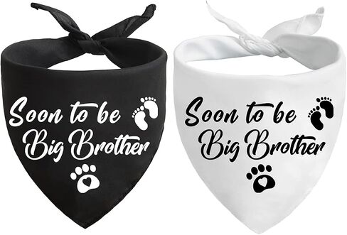 Mom&Dad are Getting me a Human, Dog Pregnancy Announcement Bandana, Pet Accessories for Dog Lovers, Gender Reveal Photo Prop Pet Scarf, Pack of 2 in Kuwait