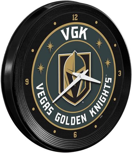 The Fan-Brand NHL Pittsburgh Penguins: Ribbed Frame Wall Clock - Sports Team Bar Sign Décor - Home Man Cave, Party Decoration - Made On Demand in Kuwait