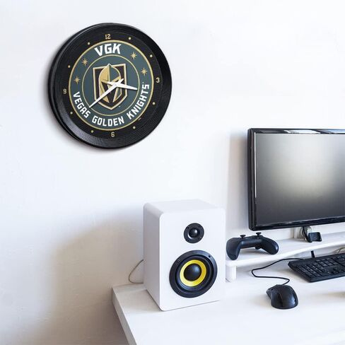 The Fan-Brand NHL Pittsburgh Penguins: Ribbed Frame Wall Clock - Sports Team Bar Sign Décor - Home Man Cave, Party Decoration - Made On Demand in Kuwait
