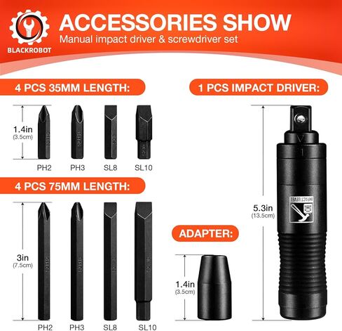 مجموعة مفك تأثير محرك 1/2 بوصة، CR-V، مستخرج مجموعة مفكات تأثير يدوية قابلة للعكس، محول بت 5/16 بوصة مع لقم فولاذية S2، 10 قطع، فك السحابات الصدئة أو البراغي المجمدة in Kuwait