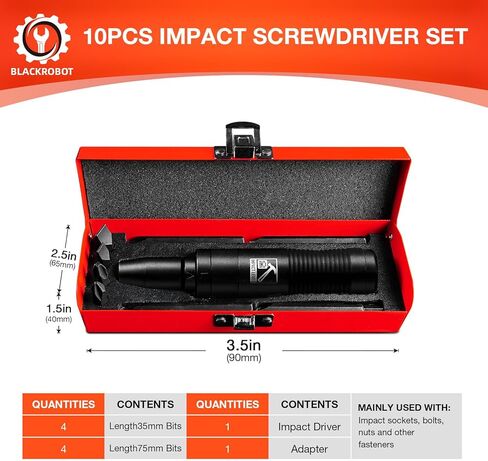مجموعة مفك تأثير محرك 1/2 بوصة، CR-V، مستخرج مجموعة مفكات تأثير يدوية قابلة للعكس، محول بت 5/16 بوصة مع لقم فولاذية S2، 10 قطع، فك السحابات الصدئة أو البراغي المجمدة in Kuwait