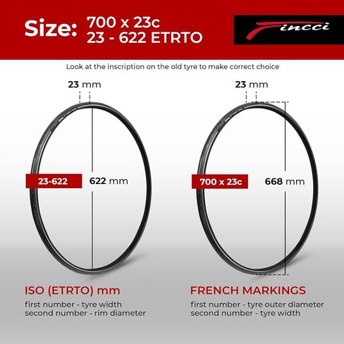 Fincci Conna Pair 700x23c Tires Road Bike 23-622 Foldable Bike Tire 60TPI with 1mm Antipuncture Protection for Cycling Racing Touring - Pack of 2 Bicycle Tires 700 x 23c in Saudi Arabia
