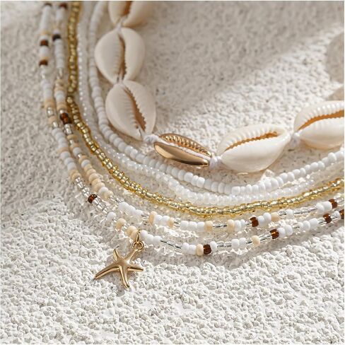 Summer Beach Coloful Beads Waist Chain Jewelry Sets Multi-layered Beaded Belly Chain Sexy Bikini Sexy Shell Waist Body Chain Beads Body Accessories for Wome in Saudi Arabia