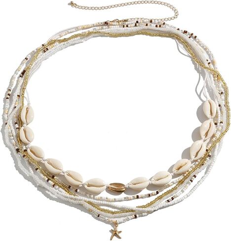 Summer Beach Coloful Beads Waist Chain Jewelry Sets Multi-layered Beaded Belly Chain Sexy Bikini Sexy Shell Waist Body Chain Beads Body Accessories for Wome in Saudi Arabia
