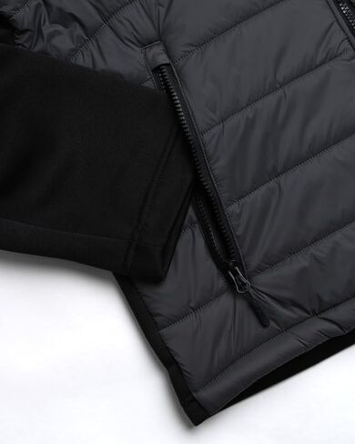 Reebok Men's Jacket - Quilted Puffer Bomber Jacket with Fleece and Tricot Sleeves - Hooded Outdoor Jackets for Men (L-XL) in Saudi Arabia