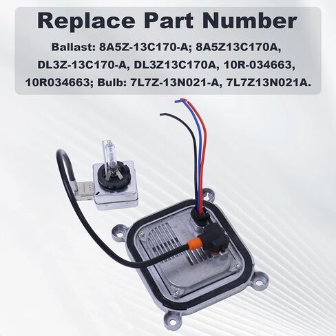 Xenon HID Headlight Ballast Control Unit Compatible with 2010-2019 Mustang Flex Edge Escape F-150 8A5Z-13C170-A DL3Z-13C170-A 7L7Z-13N021-A HID 10 R-034663 with Igniter & D3S Bulb in Kuwait