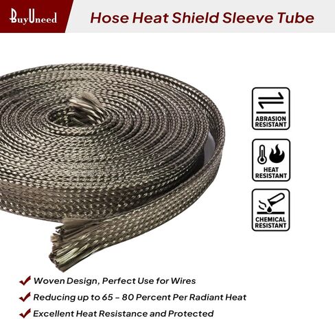 3/4inch-13feet Exhaust Hose Heat Shield Protect Sleeve Roll - Soft, Flexible and Adjustable an Hoses, Shields Oil Tube in Saudi Arabia