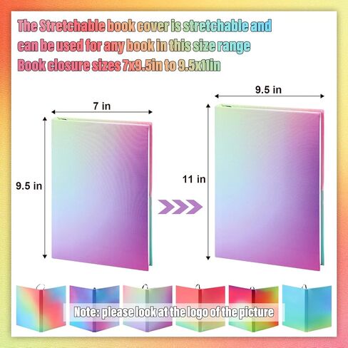6 Pack Stretchable Book Cover Jumbo Fabric Book Covers Colorful Pattern Print Book Protector Washable Reusable Protective Textbook Cover for Hardcover Textbooks up to 9 x 11 Inch (Dessert Pattern) in Saudi Arabia