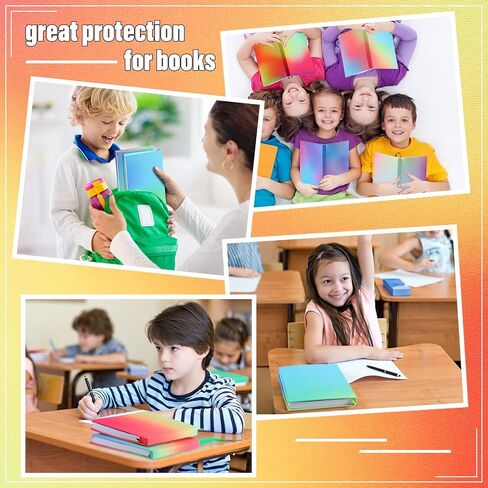 6 Pack Stretchable Book Cover Jumbo Fabric Book Covers Colorful Pattern Print Book Protector Washable Reusable Protective Textbook Cover for Hardcover Textbooks up to 9 x 11 Inch (Dessert Pattern) in Saudi Arabia