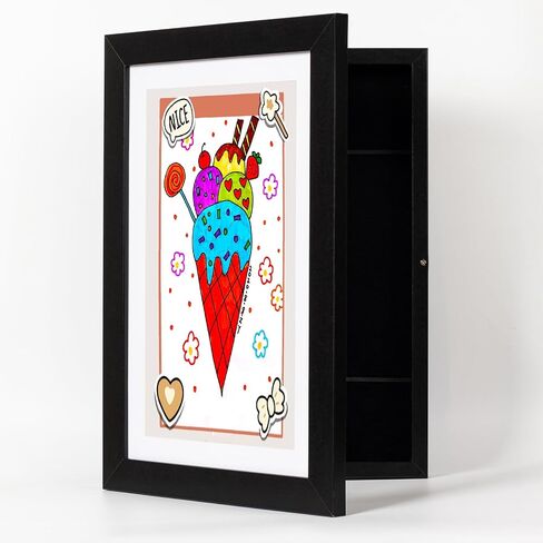 8x12 Kids Artwork Frame Changeable Solid Wood Wall Hanging Picture/Diamond Painting Horizontal or Vertical (Black) in Saudi Arabia