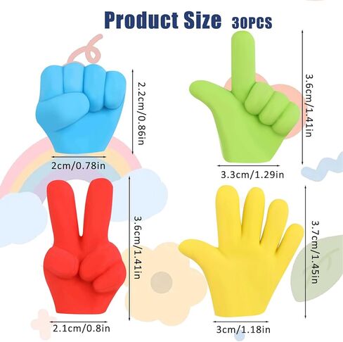 Fun Pencil Eraser Tops Pencil Topper Erasers 30 Pcs Eraser Toppers Funny Rock Paper Scissors Erasers Fun Eraser Toppers for Pencils Cute Pencil Top Erasers Cap, 4 Colors in Kuwait