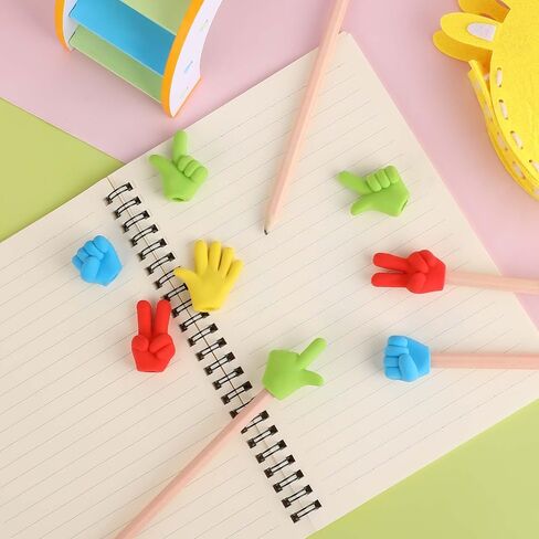 Fun Pencil Eraser Tops Pencil Topper Erasers 30 Pcs Eraser Toppers Funny Rock Paper Scissors Erasers Fun Eraser Toppers for Pencils Cute Pencil Top Erasers Cap, 4 Colors in Kuwait
