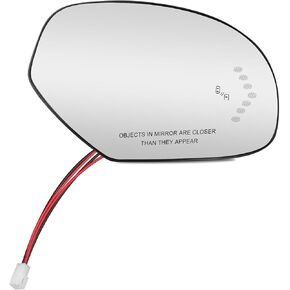 Heated Mirror Glass with Blind Spot Detection and Rear Bracket Fit for Cadillac Escalade Chevy Suburban Tahoe GMC Yukon 2009-2014, Right Passenger Side Rear View Mirror