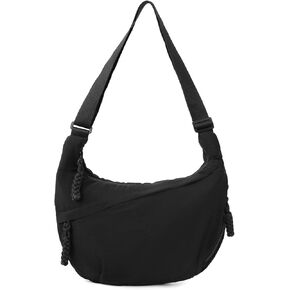 Hobo Bag for Women Men Crescent Shoulder Bag Retro Nylon Canvas Crossbody Bag Slouchy Corduroy Dumpling Bag Purse