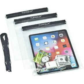 Waterproof Bags Large Size 3 Pack, Clear Watertight Pouch Holder for Document Map Camera Mobile Phone Car Key, fits Kayaking Boating Hiking Water Sports in Saudi Arabia