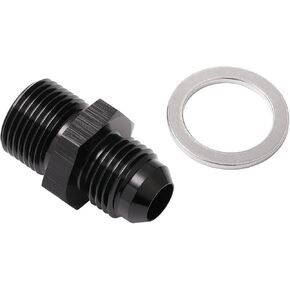 8AN Male Flare to 5/8-20 Male Carb Carburetor Fuel Inlet Fitting Adapter Aluminum Black, Pack of 2