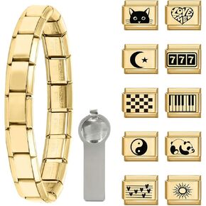 Papasgix الإيطالية سحر سوار سحر مجموعة ترشيح سحر أساور 9 ملليمتر متنوعة الإيطالية سحر سوار الروابط اليدوية DIY مجوهرات in Kuwait