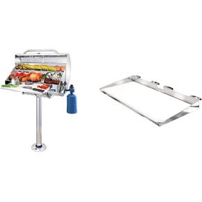 Magma Products, Double Locking Stowable Pedestal Mount, T10-185, Silver, One Size