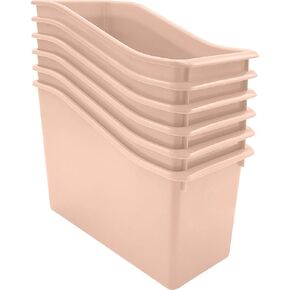 Teacher Created Resources Blush Plastic Book Bin 6-Pack (TCR2088685)