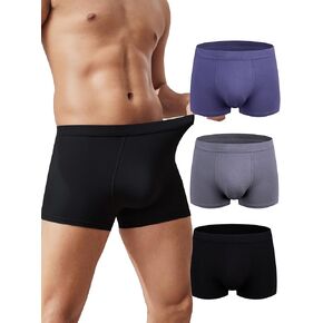 Men's Soft Trunk Underwear Comfortable Short Leg Underpanties 3 Pack