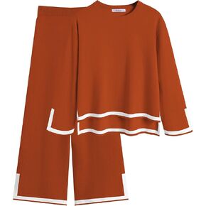 Arshiner Girl's 2 Piece Outfits Long Sleeve Knit Pullover Sweater Tops Wide Leg Pants Casual Fall Sets Tracksuits