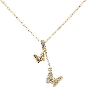Pendant Necklace Gold Butterfly for Women Trendy Titanium Chain - Anniversary Valentine and Birthday Gift