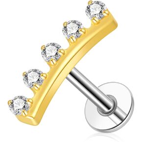 G23 Titanium Flat Back Earrings Studs 20g 18g 16g F136 Titanium Labrets Press Fit Threadless Push In Dainty Cartilage Helix Conch Lobe Lip Tragus Piercing Jewelry Push Back