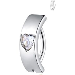 Gabry&jwl Cut Clicker Belly Button Rings for Women Heart Round Square CZ Belly Rings Hypoallergenic Reverse Curved Hoop Navel Barbell Piercing Jewelry