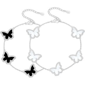 18k Gold Plated Butterfly Bracelet for Women Silver Plated Butterfly Bracelets 18k White Gold Silver Butterfly Bracelets