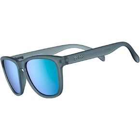 goodr Silverback Squat Mobility Polarized Sunglasses for Men & Women, Dark Grey Translucent Frames with Light Green Reflective Lens, UV400 Protection, No Slip