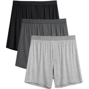DAVID ARCHY Mens Boxer Shorts Cooling Breathable Loose Mens Boxers Moisture-Wicking Boxers for Men Pack