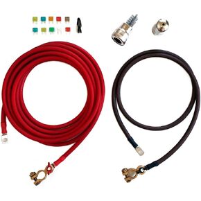 مجموعة نقل البطارية، كابل 4 AWG، عمود علوي 15 قدم أحمر/ 3 قدم أسود، صنع في الولايات المتحدة الأمريكية