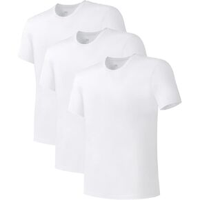 DAVID ARCHY Men's Undershirt Sorona Cotton Moisture-Wicking T-Shirts Stretch Crewneck Tees for Men 3-Pack