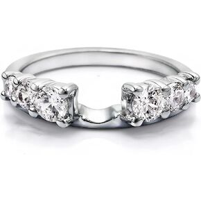 TwoBirch Sterling Silver Wrap with Brilliant Moissanite (0.5 Ct)