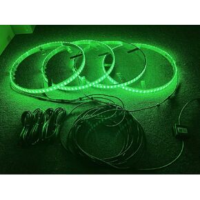 15.5 '' صف مزدوج RGBW حافة أضواء RGB متعددة تغيير + أبيض نقي LED عجلة حلقة ضوء عدة IP68 مقاوم للماء ستروب/تنفس سيارة إطار شاحنة ضوء بلوتوث APP Ctrl