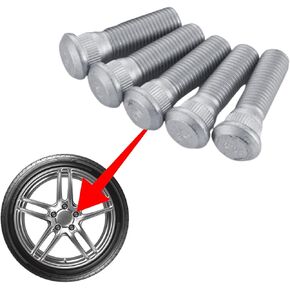 5Pcs Wheel Studs, Steel Tire Studs Replacement OEM#610-266 90942-02049, 49mm Long & M12x1.5 Steel Lug Bolts, Car Accessories Lug Bolts Secure Wheel Hubs, Fit fot Toyota Chevy Lexus Scion Pontiac