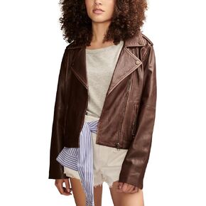Lucky Brand Women's Classic Leather Moto Jacket