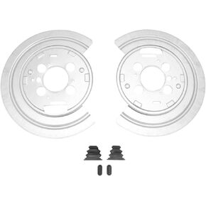 TRQ Rear Brake Rotor Backing Plate Dust Shield Set Direct Fit for Chrysler Aspen Dodge Durango