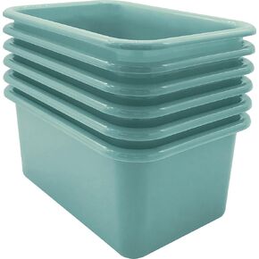 Teacher Created Resources Calming Blue Small Plastic Storage Bin 6-Pack (TCR2088752)