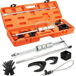 Inner CV Axle Puller Tool with Slide Hammer, 63mm and 48mm CV Joint Fork Adapters, Front Wheel Drive Axle Puller Attachment CV Axle Removal Tool