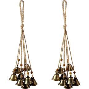 Hanging Witch Bells for Door,2 Pc Door Bell Hanger Christmas Bells for Witchy Home Decor 8 Brass Bells Witchcraft Supplies