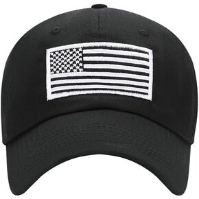 American Flag Hats for Men Women Low Profile USA Baseball Cap Outdoor Dad Hat Black