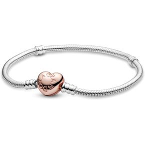 Charm Bracelets for Women-Women Snake Charm Bracelet-Moments Heart Clasp Snake Chain Bracelet-With Gift Box in Saudi Arabia