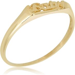 AVORA 10K Yellow Gold Baby Script Ring, Size 3 - Size 3