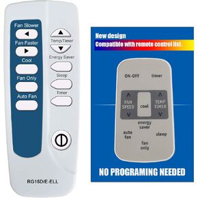 RCECAOSHAN Replacement for Frigidaire Air Conditioner Remote Control Model Number RG15D/E-ELL RG15D/E-ELL1