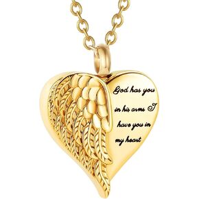 Cremation Heart Urn Necklace Ashes Jewelry Stainless Steel Keepsake Memorial Pendant Locket Ash Holder for Women Men