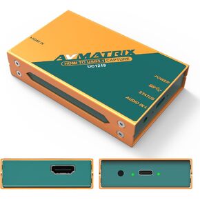 AVMATRIX UC1218-4K Game Capture Card, 4K60 Pass-Through, Plug and Play, 1080p60 Uncompressed Capture for Streaming in OBS, Vmix.Ultra-Low Latency on PS5, PS4/Pro, Xbox Series X/S, Xbox One X/S