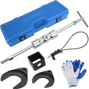 Inner CV Axle Puller Tool, CV Axle Puller Tool with 5/8"-18 Slide Hammer and Adapter Slide Hammer Puller Set Front Wheel Drive Axle Pulley Attachment with Outer CV Joint Adapter