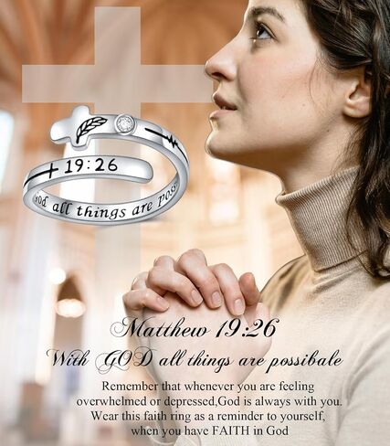 Ladytree Feather Angel Wings Adjustable Memorial Dainty Sterling Silver Open Thumb Ring for Women Men Loss of Mom Dad Daughter Loved Ones Mother's Day Sympathy Memory Jewelry Gifts in Kuwait