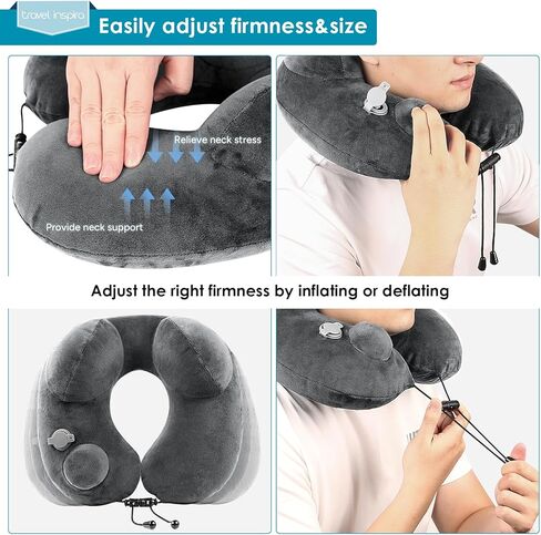 travel inspira Premium Travel Neck Wallet with RFID Blocking and Travel Inflatable Neck Pillow in Kuwait
